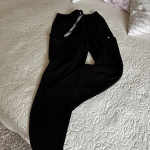 Figs Black High Waisted Yola Skinny Scrub Pants Large/Tall